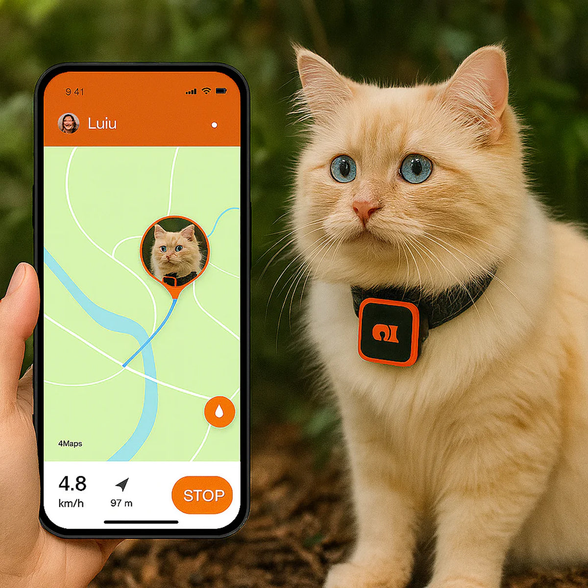 Traceur GPS pour animaux sans abonnement, avec suivi de localisation en temps réel et fonction d’alerte de géorepérage | Sulvida