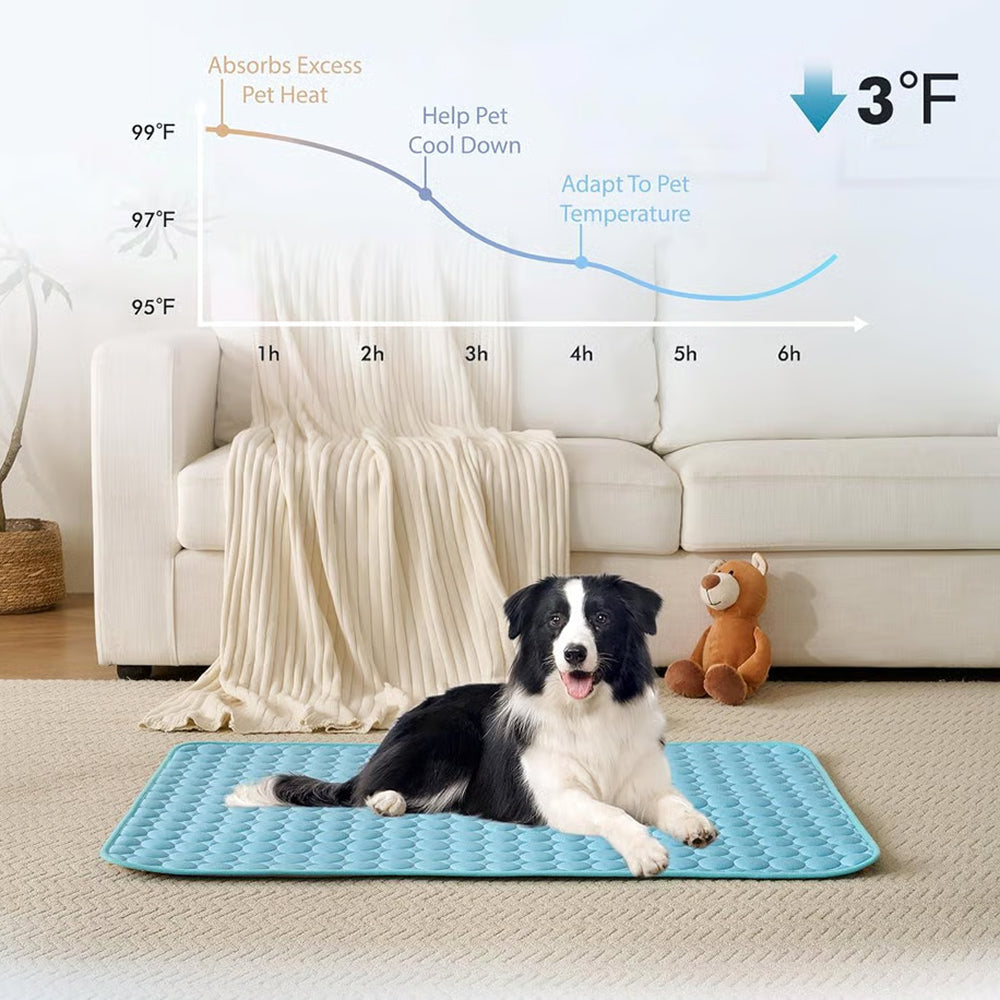Tapis rafraîchissant autorégulant pour chiens, toutes tailles, sans gel, lavable en machine, accessoire rafraîchissant pour animaux en été | Sulvida