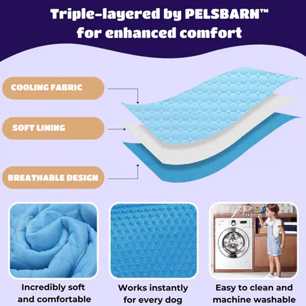 Tapis rafraîchissant autorégulant pour chiens, toutes tailles, sans gel, lavable en machine, accessoire rafraîchissant pour animaux en été | Sulvida