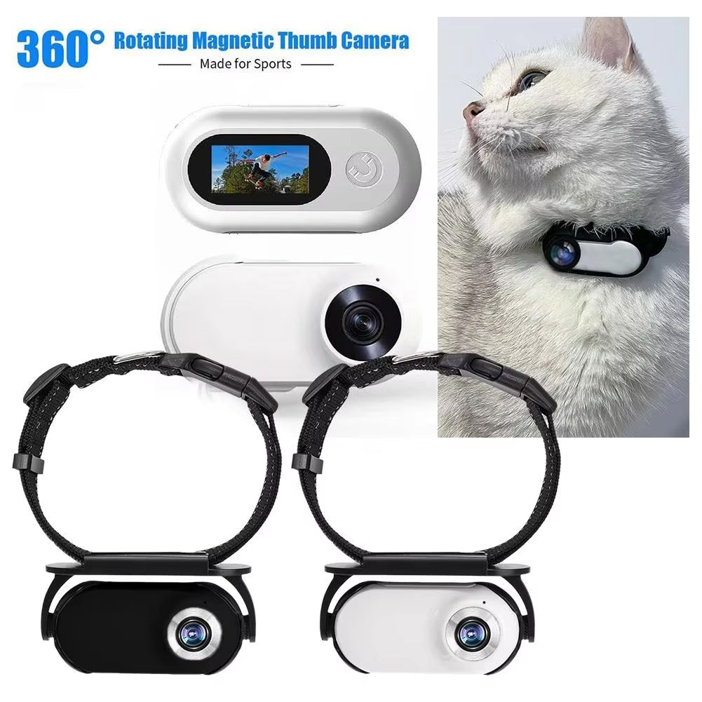 Collier caméra pour chat 1080P Full HD avec détection de mouvement et écran pour la sécurité et la surveillance des animaux | Sulvida