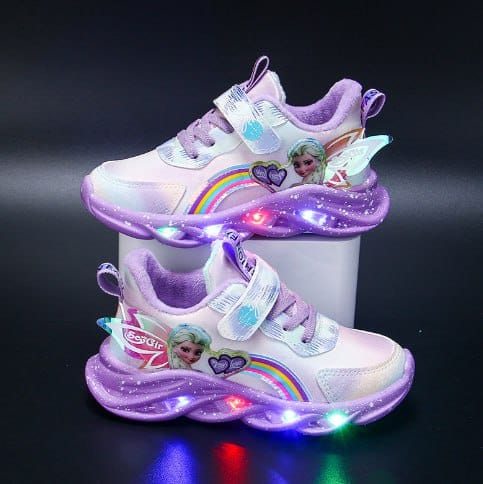 LED Kinder Sneakers met Verlichte Zool – Glitter Sportschoenen voor Meisjes met Bewegingssensor en Kleurrijke Lichteffecten | Sulvida