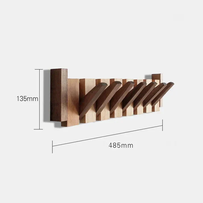 Houten kapstok piano-design 4-8 haken massief hout muzikaal wanddecor hal entree stijlvol vintage wand | Sulvida