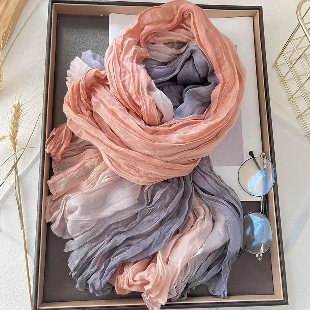 Katoenen Sjaal met Zacht Verloop Dames Wintersjaal Lichtgewicht Ademend Warme Omslagdoek 180x90cm Stijlvol | Sulvida
