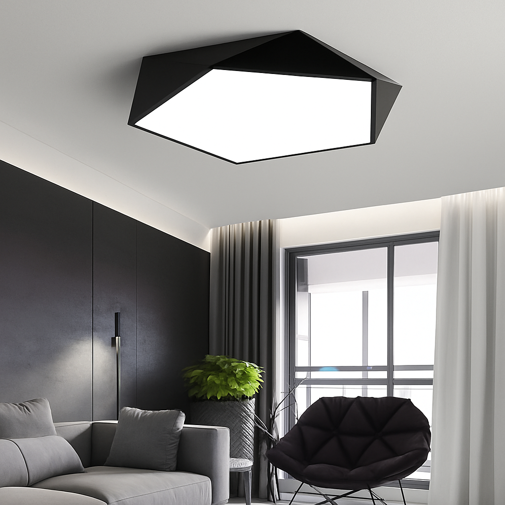 Geometrische LED Plafondlamp met Kleur Metalen Frame Modern Design Dimbaar Verlichting Eetkamer Slaapkamer | Sulvida