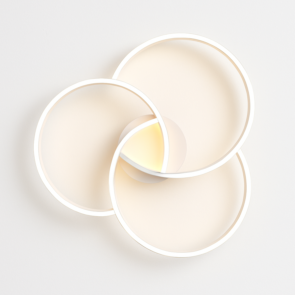Design Plafondlamp LED Drie Cirkels Zwart Dimbaar Acryl Metaal Woonkamer Eetkamer Slaapkamer 58-90cm | Sulvida