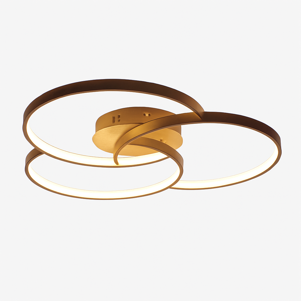 Design Plafondlamp LED Drie Cirkels Zwart Dimbaar Acryl Metaal Woonkamer Eetkamer Slaapkamer 58-90cm | Sulvida