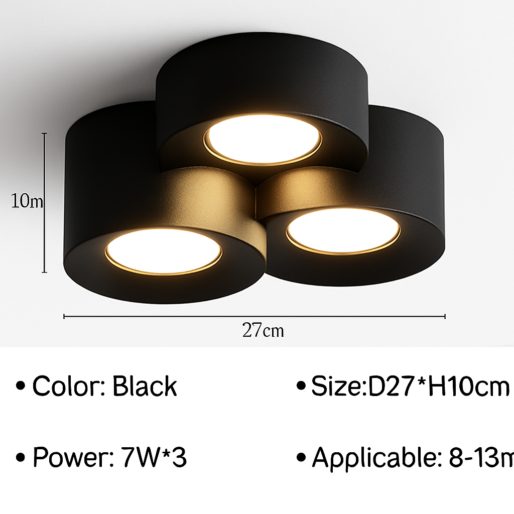 Cilindervormige LED-plafondspot Minimalistisch Modern Accent Opbouwspot Gang Hal Woonkamer Zwart Wit | Sulvida