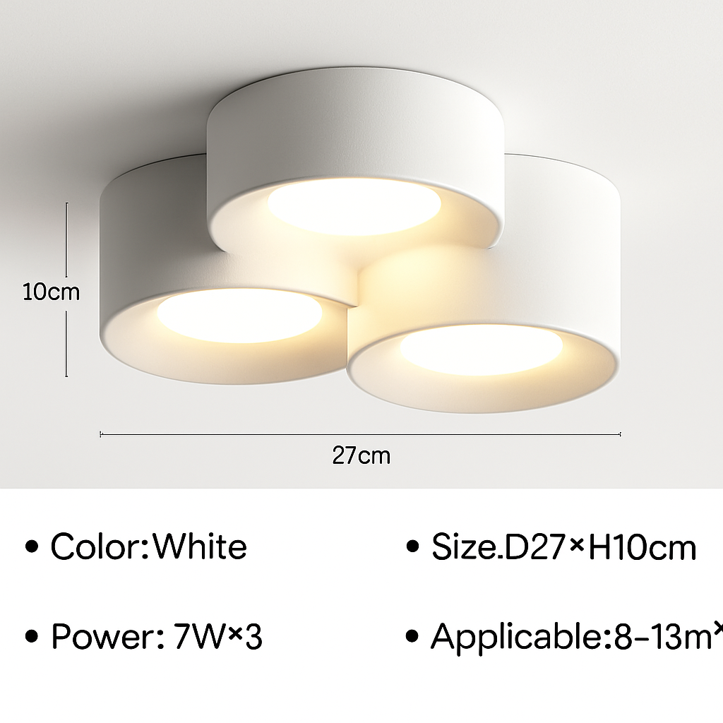 Cilindervormige LED-plafondspot Minimalistisch Modern Accent Opbouwspot Gang Hal Woonkamer Zwart Wit | Sulvida