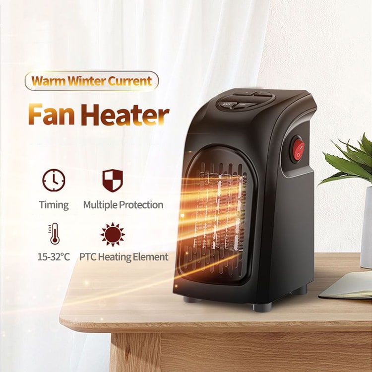 Compacte Stekkerverwarmer Keramische Verwarming Digitaal Display Energiezuinig Timer Slaapkamer Kantoor | Sulvida