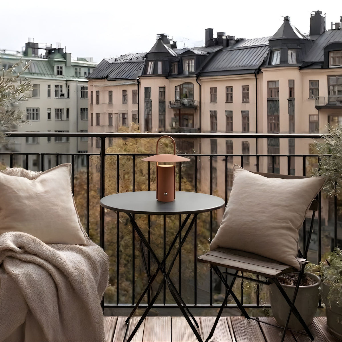 Draagbare Tafellamp Oplaadbaar 24 cm Dimbaar met Handvat Groen Zwart Bruin Binnen Buiten Scandinavisch Design | Sulvida