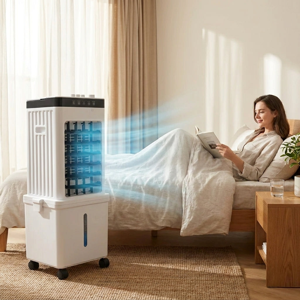Mobiele 3-in-1 Aircooler Ventilator Ontvochtiger Klimaatapparaat Stil met Afstandsbediening Koeling Slaapkamer | Sulvida
