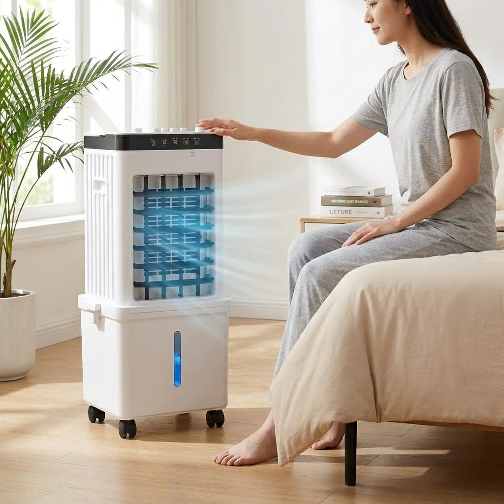 Mobiele 3-in-1 Aircooler Ventilator Ontvochtiger Klimaatapparaat Stil met Afstandsbediening Koeling Slaapkamer | Sulvida