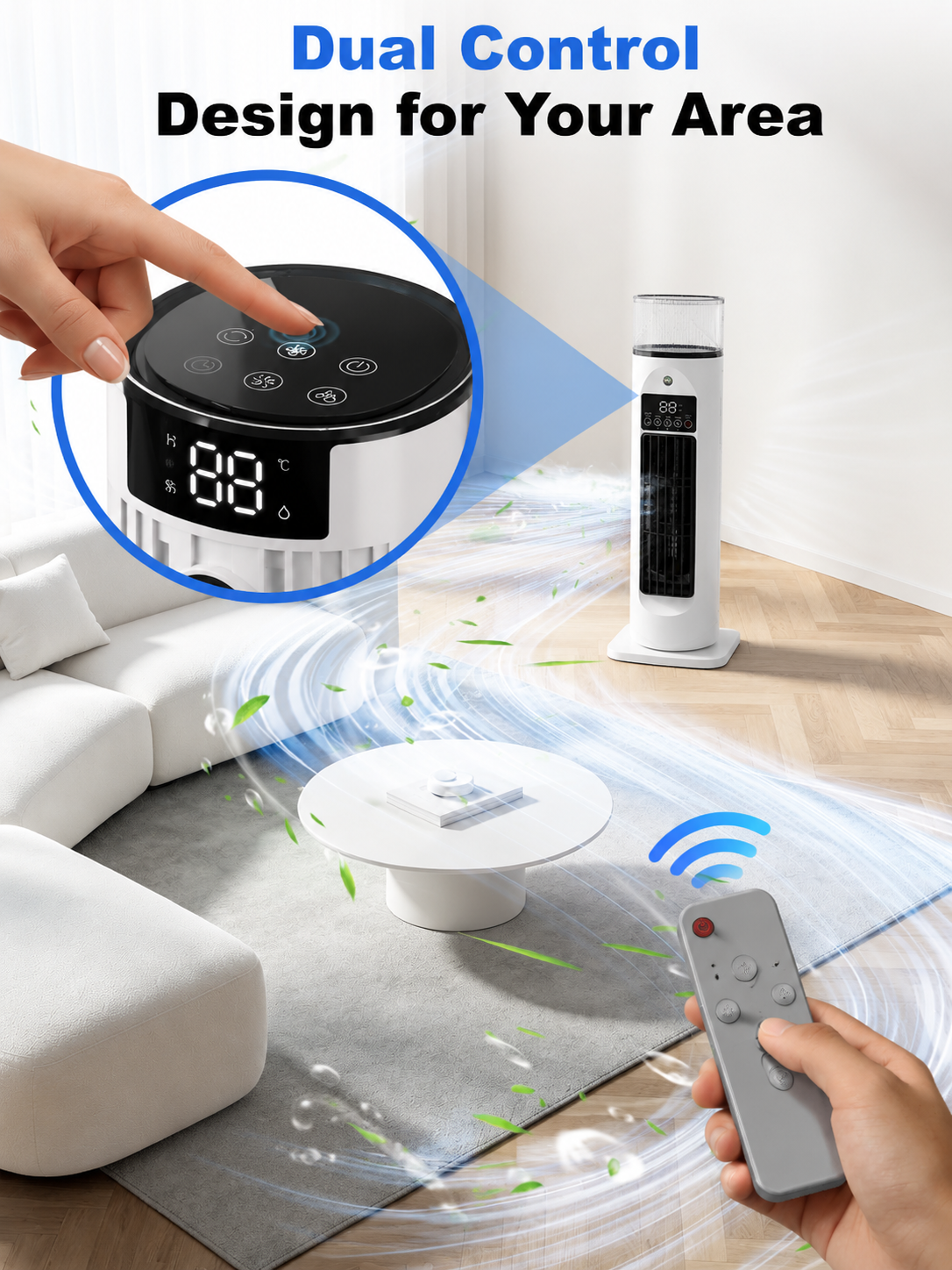 Mobiele Airco 4-in-1 met Afstandsbediening Timer Luchtbevochtiger Oscillatie Ventilatie Kamerkoeling Kantoor Slaapkamer | Sulvida
