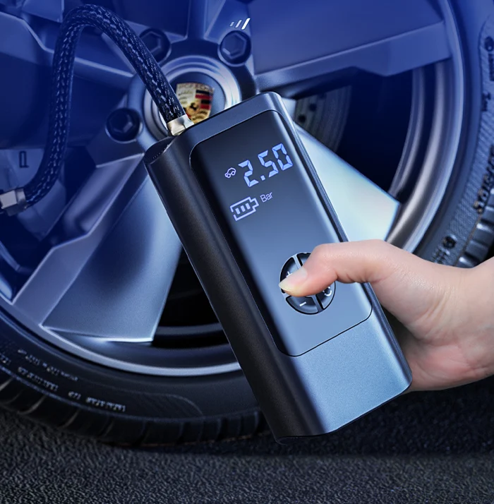 Compresseur d’air portable 12 V avec batterie de 8000 mAh, 150 PSI, écran numérique, gonfleur de pneus pour voiture et vélo - Sulvida