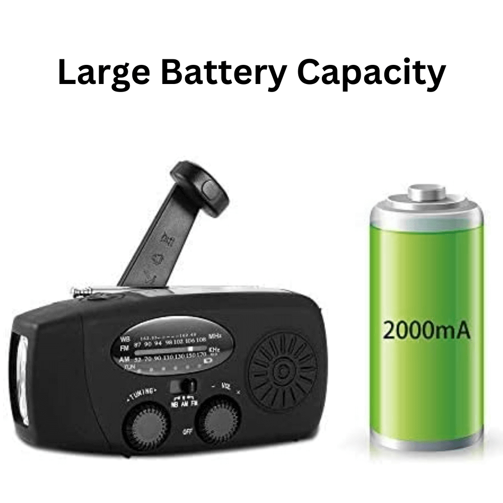 Draagbare Dynamo Noodradio AM/FM met Zaklamp en Powerbank voor Outdoor Camping Wandelen en Noodsituaties | Sulvida