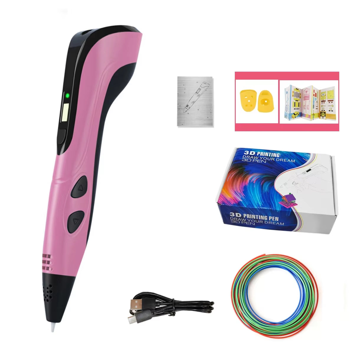 Stylo d’impression 3D coloré pour enfants avec 3 vitesses et écran LCD – Outil de dessin créatif et jouet | Sulvida