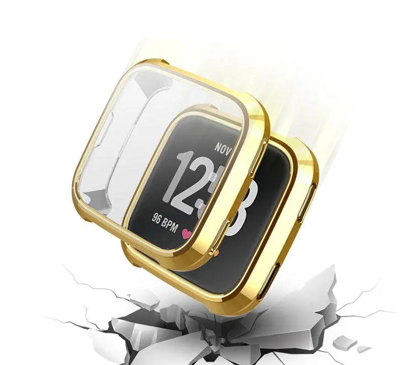 Coque de protection pour smartwatch Versa 2 - Protection intégrale de l’écran et du boîtier - Couleur or - Élégante | Sulvida