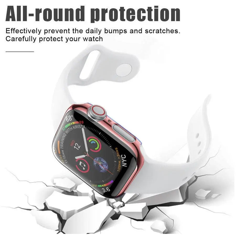 Protection d’écran avec coque pour Apple Watch Series 6 40 mm 44 mm, avec verre trempé, couverture intégrale de l’écran | Sulvida