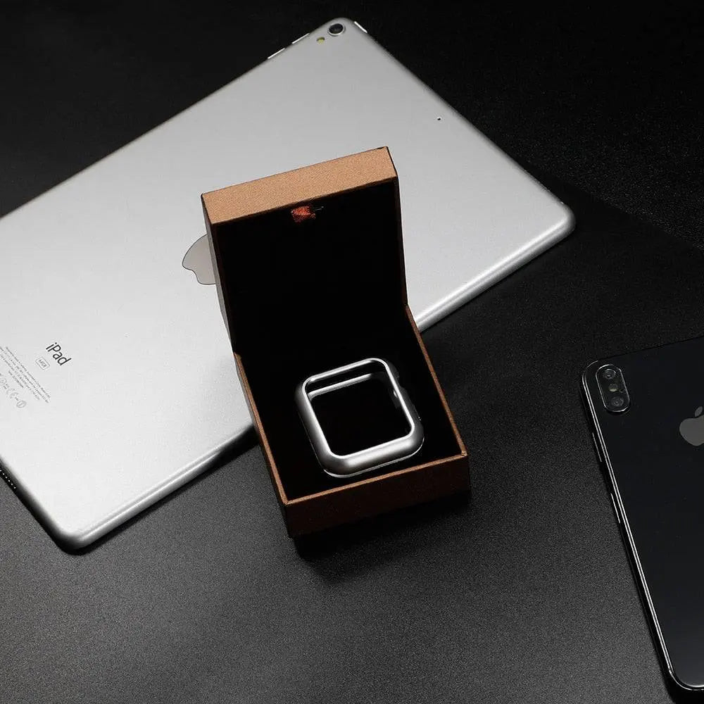 Screenprotector voor Apple Watch 44mm 40mm 38mm – Gehard Glas met RVS Hoesje Volledige Display Bescherming | Sulvida