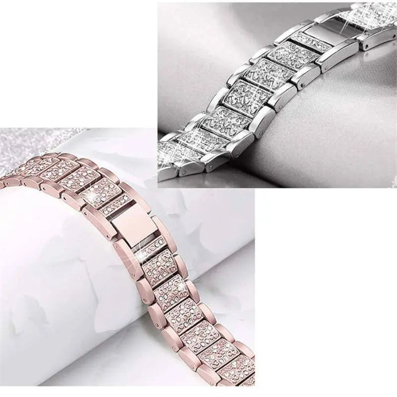 Bracelet de montre avec coque de protection en acier inoxydable pour Apple Watch 38 40 42 44mm, argent or noir métal | Sulvida