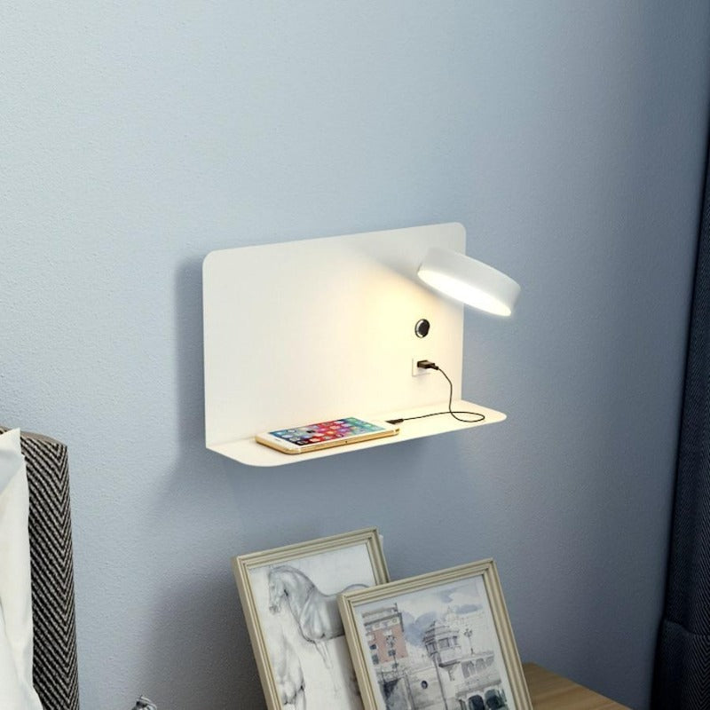 LED-wandlamp met USB-oplaadpoort dimbaar 3 kleurtemperaturen sfeervol leeslicht voor slaapkamer lounge en woonkamer | Sulvida