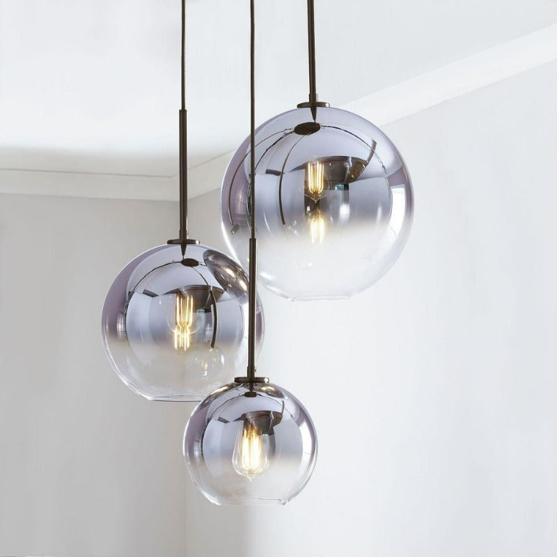 Glazen Hanglamp Bol Interieur Verlichting Messingkleur Plafondlamp Rond Glas Eetkamer Woonkamer Slaapkamer | Sulvida