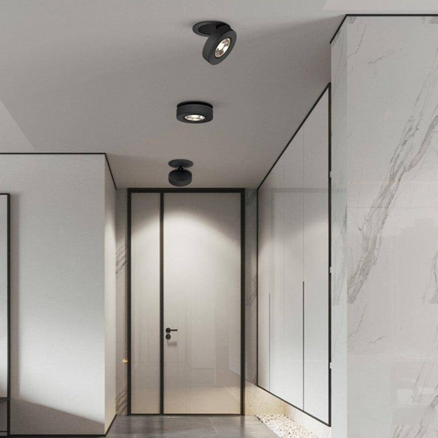 Inbouwspot LED rond orienteerbaar aluminium zwart wit dimbaar warm naturel koel licht 3W-12W plafond | Sulvida