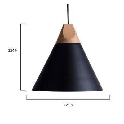 Hanglamp Hout & Aluminium Kegelvorm Vintage Design Ø22cm E27 Fitting Woonkamer Eetkamer Keuken Verlichting | Sulvida