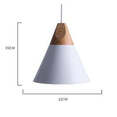 Hanglamp Hout & Aluminium Kegelvorm Vintage Design Ø22cm E27 Fitting Woonkamer Eetkamer Keuken Verlichting | Sulvida