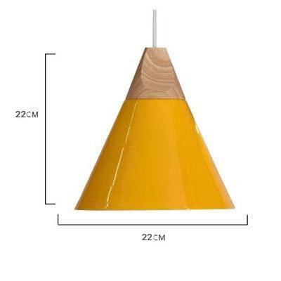 Hanglamp Hout & Aluminium Kegelvorm Vintage Design Ø22cm E27 Fitting Woonkamer Eetkamer Keuken Verlichting | Sulvida