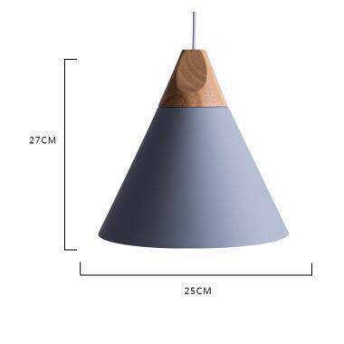 Hanglamp Hout & Aluminium Kegelvorm Vintage Design Ø22cm E27 Fitting Woonkamer Eetkamer Keuken Verlichting | Sulvida