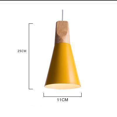 Hanglamp Hout & Aluminium Kegelvorm Vintage Design Ø22cm E27 Fitting Woonkamer Eetkamer Keuken Verlichting | Sulvida