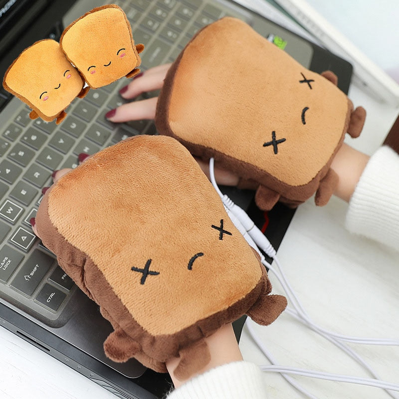 USB-verwarmde vingerloze wanten in toastvorm voor typen en gamen – ideaal voor koud weer kantoor en thuiswerken | Sulvida