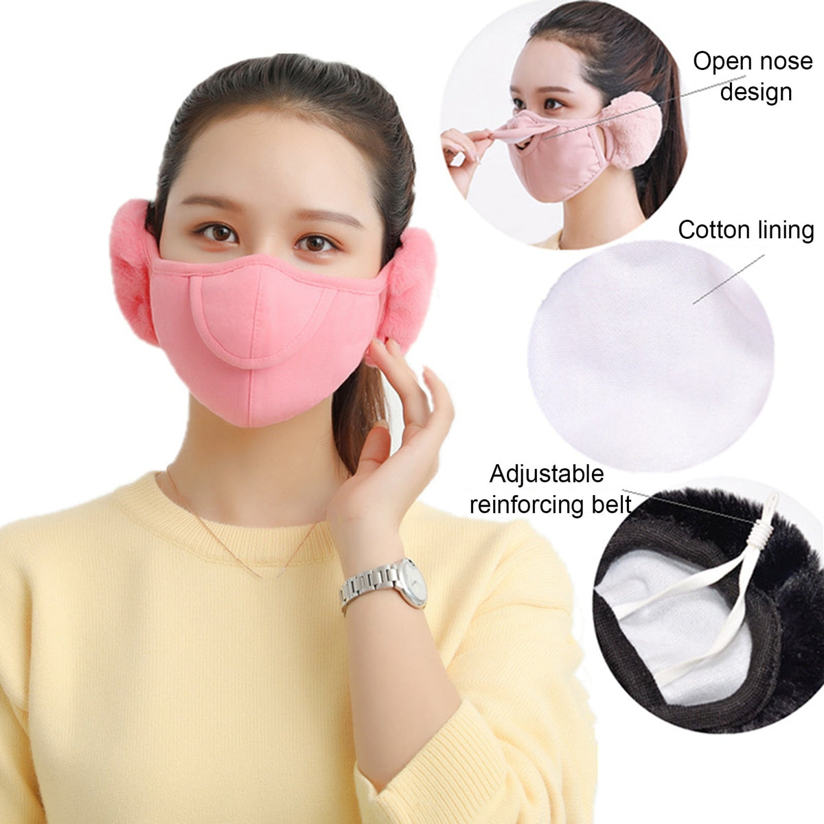 Unisex Winter Oorwarmer met Gezichtsmasker Fleece Warme Thermische Hoofdband Winddicht Nekwarmer Outdoor | Sulvida