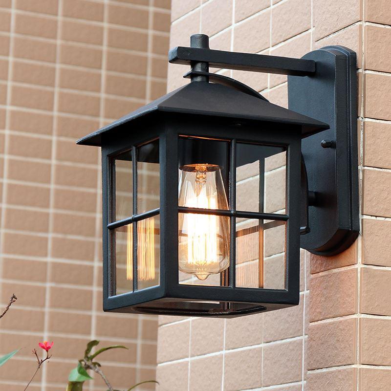 Wandlamp voor buiten industrieel metaal zwart waterdicht E27 fitting tuin terras gevel buitenverlichting | Sulvida