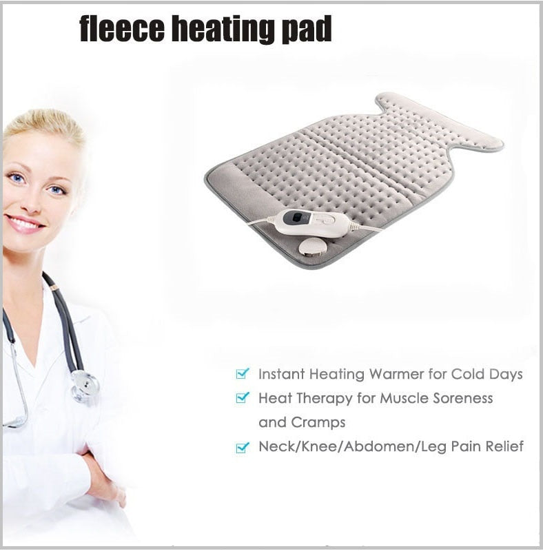 Elektrisch Verwarmingskussen Nek Schouder Fleece 63x42cm Drie Warmtestanden Oververhittingsbeveiliging Relaxatie | Sulvida