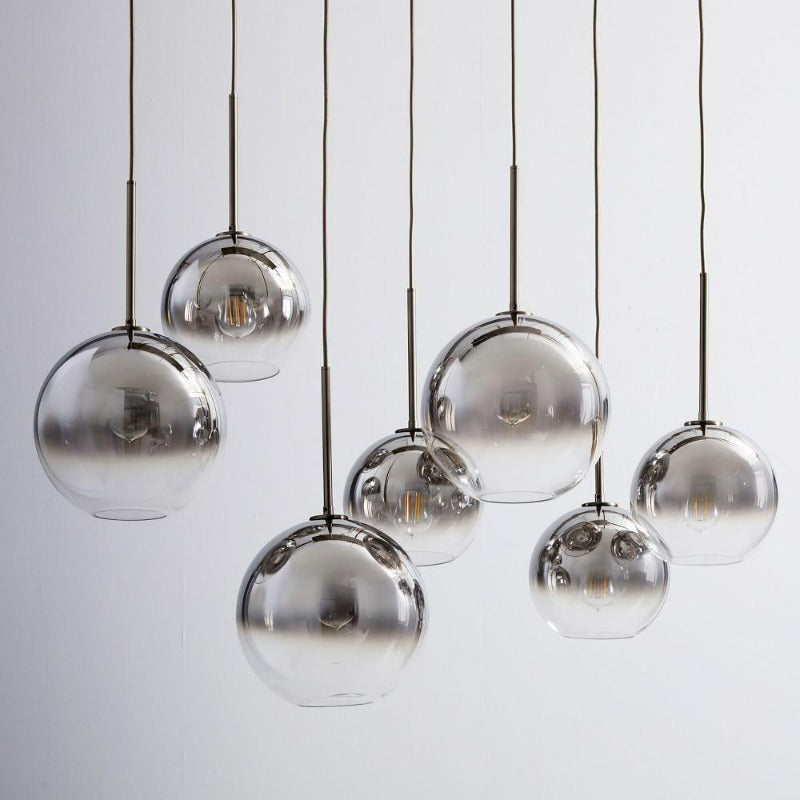 Glazen Hanglamp Bol Interieur Verlichting Messingkleur Plafondlamp Rond Glas Eetkamer Woonkamer Slaapkamer | Sulvida
