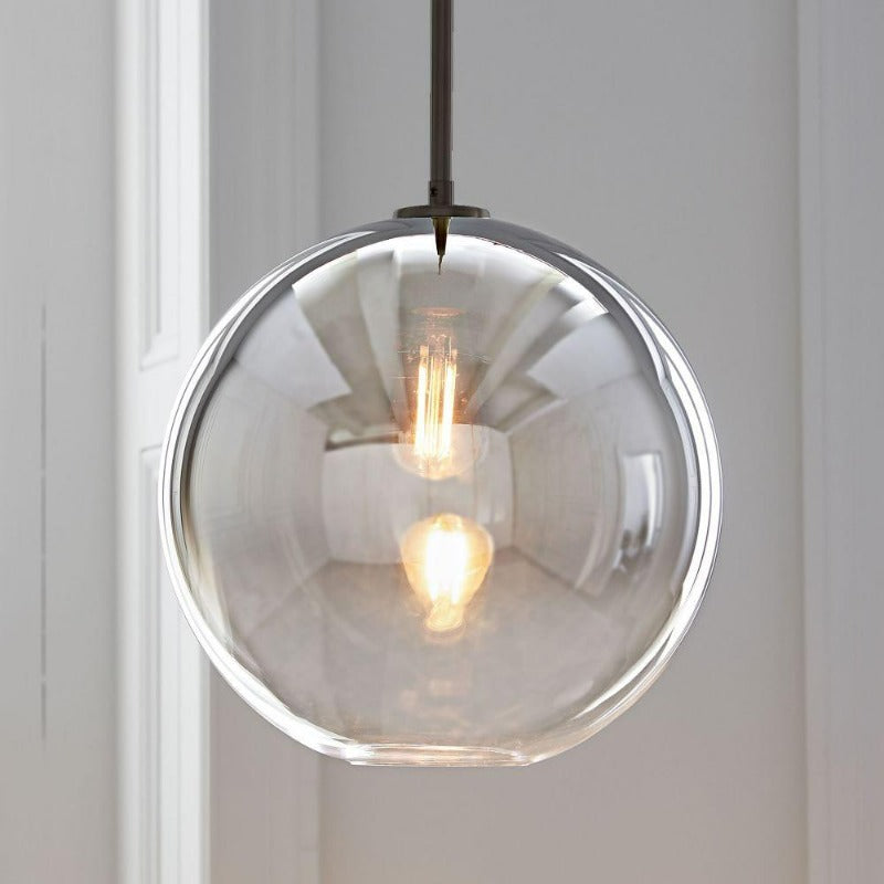 Glazen Hanglamp Bol Interieur Verlichting Messingkleur Plafondlamp Rond Glas Eetkamer Woonkamer Slaapkamer | Sulvida