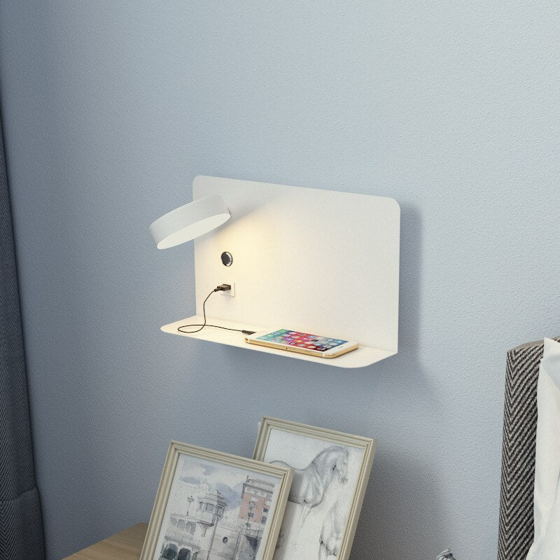 LED-wandlamp met USB-oplaadpoort dimbaar 3 kleurtemperaturen sfeervol leeslicht voor slaapkamer lounge en woonkamer | Sulvida