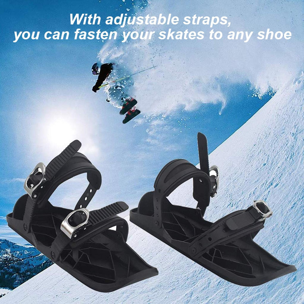 Verstelbare Mini Ski Schoenen voor Sneeuwsporten Winter - Maat 37-45 - Met Achterrem - Zwart - Unisex | Sulvida