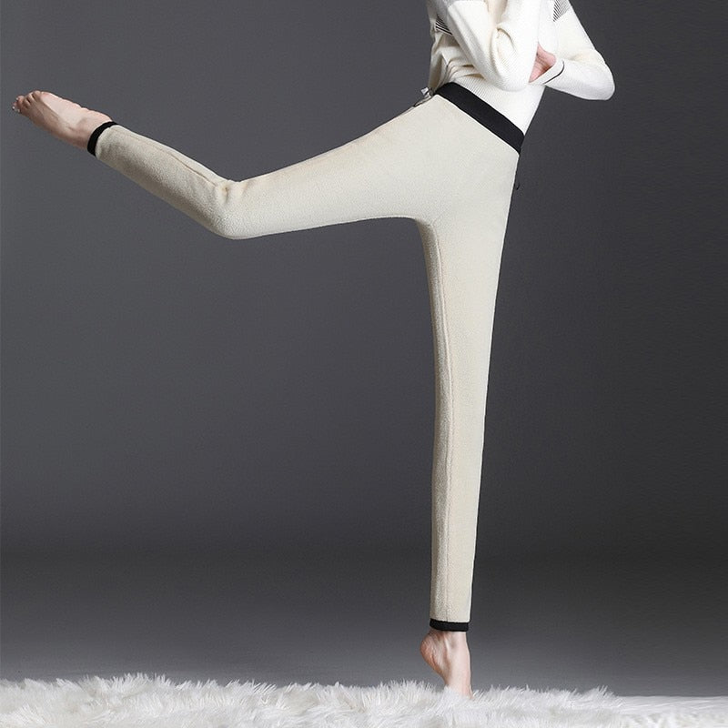 Fleece Thermo Dameslegging Warm Gevoerd Stretch Thermische Winterbroek Comfortabel Ondergoed voor Herfst | Sulvida