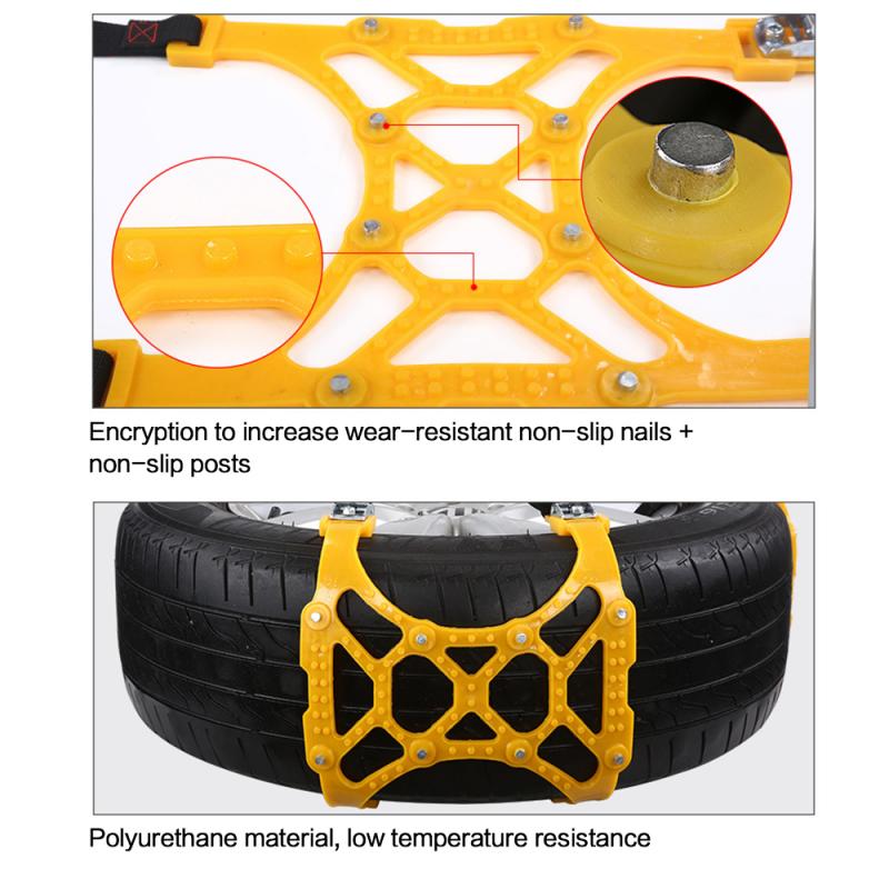 Antislipbanden voor autobanden TPU met stalen pinnen voor auto SUV off-road winter sneeuwkettingen tractie | Sulvida