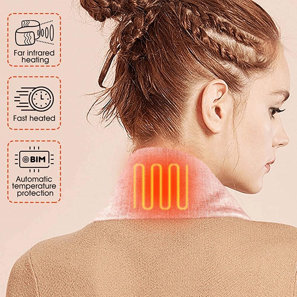 Verwarmbare USB-sjaal met 3 temperatuurstanden – Zachte fleece halsdoek voor dames en heren winter thuiswerk | Sulvida