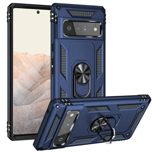 Coque de téléphone avec anneau et support pour Google Pixel 6 Pro coque de protection hybride antichoc en TPU silicone | Sulvida