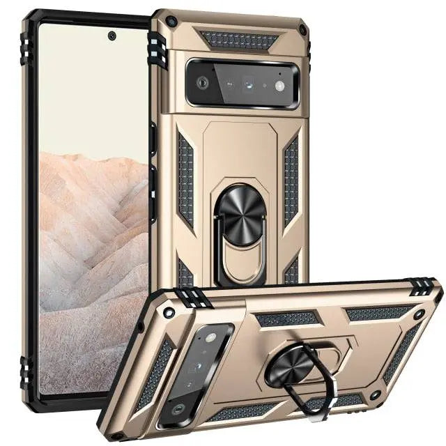 Coque de téléphone avec anneau et support pour Google Pixel 6 Pro coque de protection hybride antichoc en TPU silicone | Sulvida