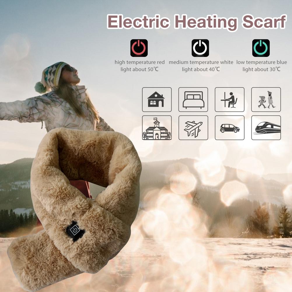 Verwarmbare USB-sjaal met 3 temperatuurstanden – Zachte fleece halsdoek voor dames en heren winter thuiswerk | Sulvida