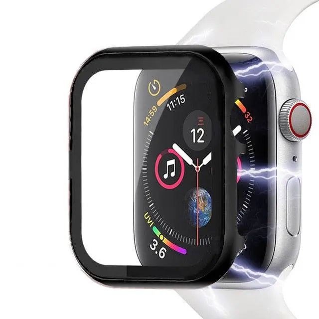 Coque de protection Apple Watch 45mm 41mm en acier inoxydable avec verre transparent Series 9 8 7 protection pour montre connectée | Sulvida