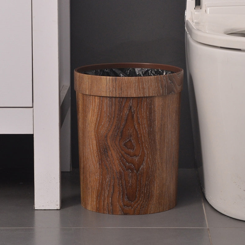 Houten Prullenbak met Deksel 10L - Scandinavisch Design - Afvalbak Rond Hout Natuurlijk Badkamer Keuken | Sulvida