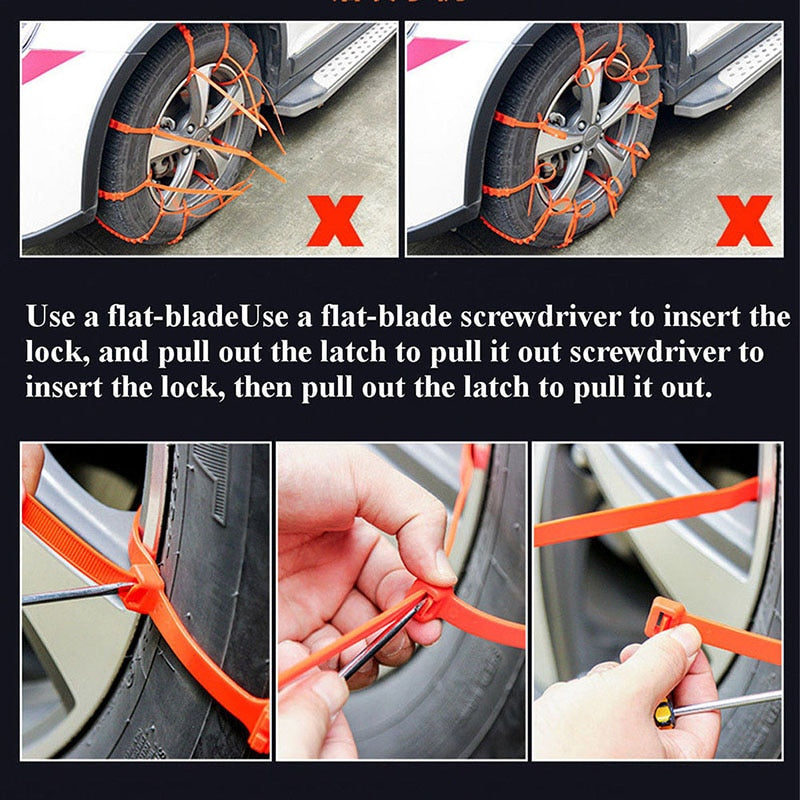 Antislip Sneeuwkettingen Auto Winter Tractie Veiligheid Aanbrengsysteem Universeel Rubber Banden Grip | Sulvida
