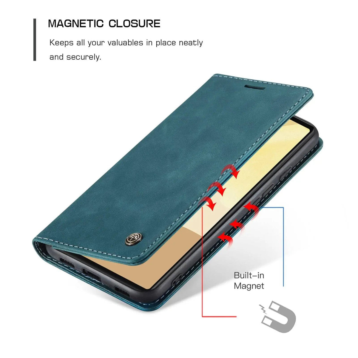 Étui portefeuille en cuir pour Google Pixel 6 Pro et 6, avec porte-cartes, anti-poussière, fermeture magnétique | Sulvida